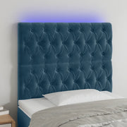 Testiera a LED-Testata con LED Blu Scuro 100x7x118/128 cm in Velluto