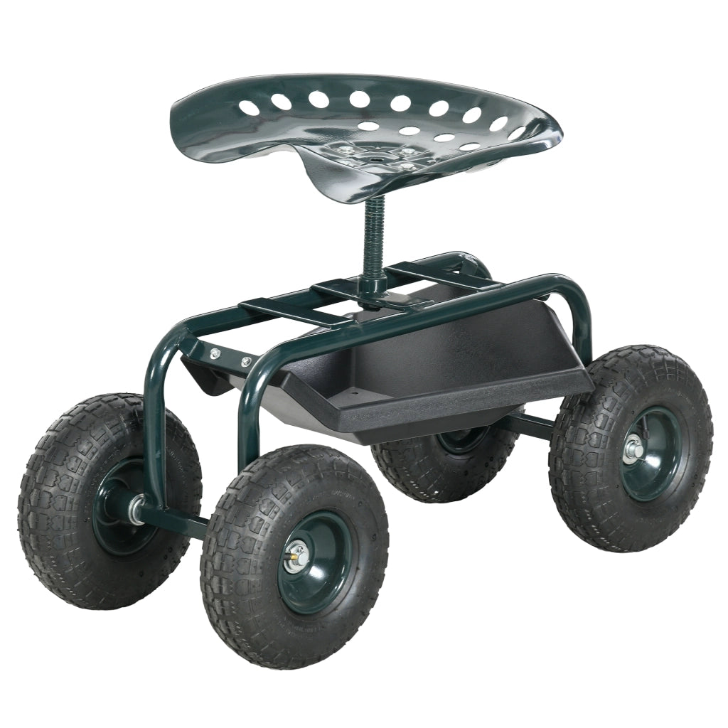 Sedia da giardino girevole ¨C zephmum ¨C verde, regolabile in altezza, max 150 kg
