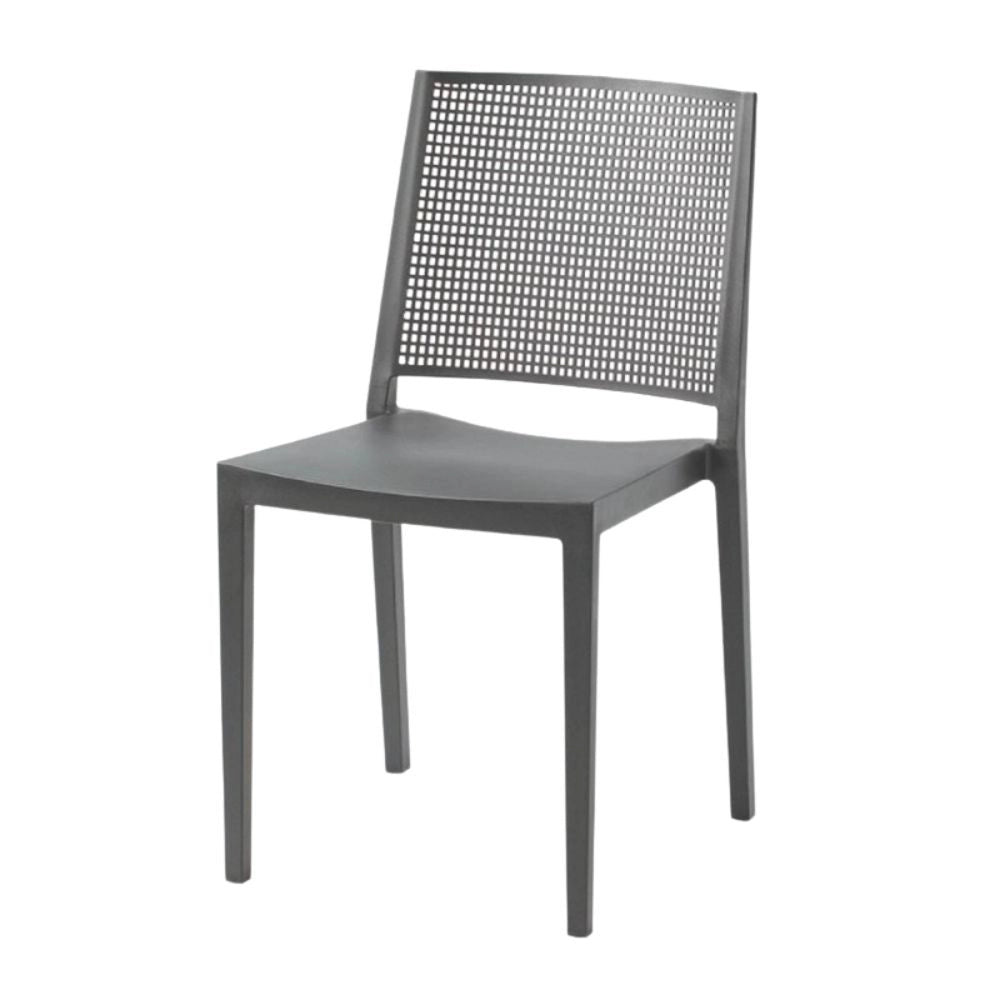 Set 4 Sedia polipropilene Grid colore grigio