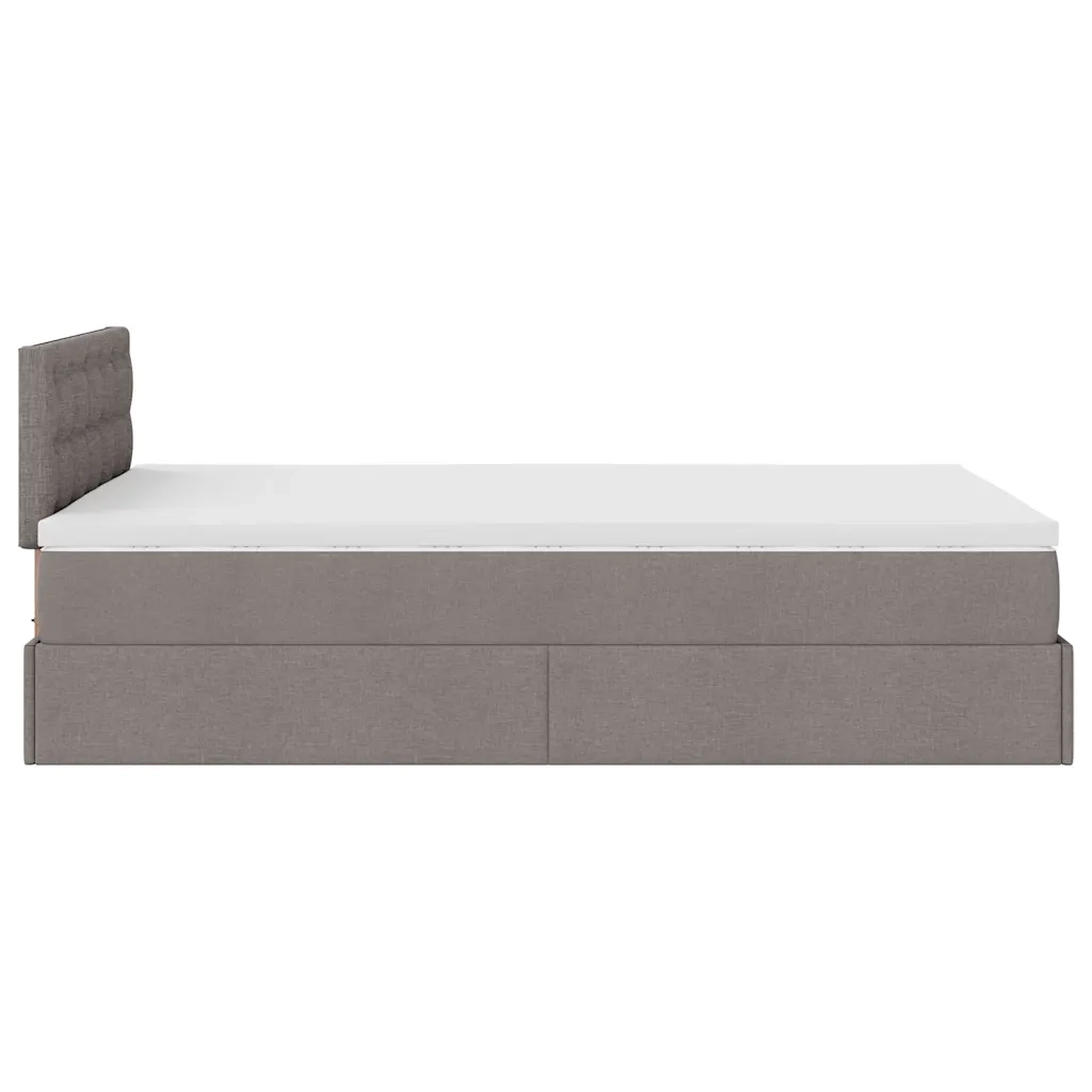 Struttura Letto Pouf con Materasso Tortora 120x190 cm Tessuto 3311612