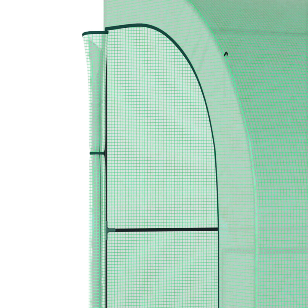 Serra da giardino ¨C Xylo ¨C 3 ripiani con copertura plastica UV-resistente verde
