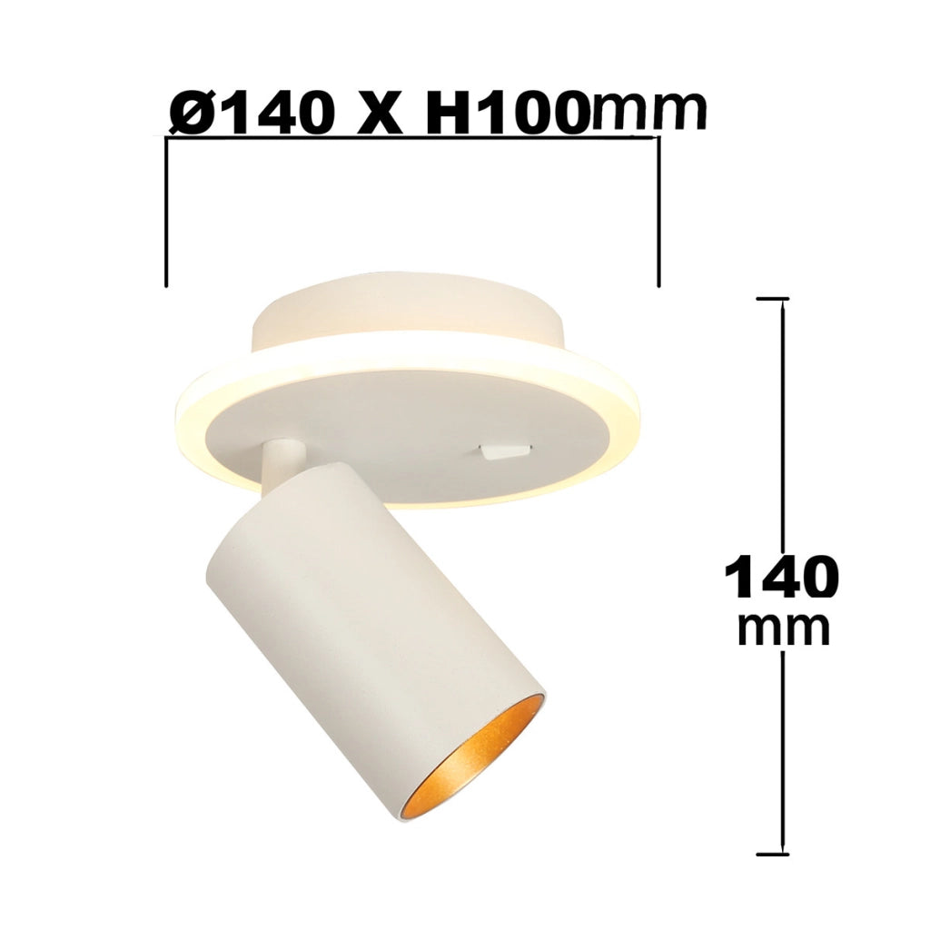 Applique spot PARMA bianca tonda orientabile GU10+LED CCT