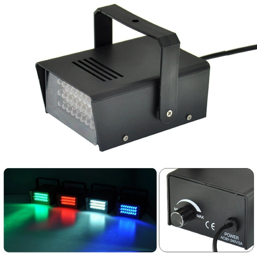 Trade Shop - Strobo Discoteca Luce Effetto Flash Dj Disco Stroboscopica Mini Blu Rosso Giallo -