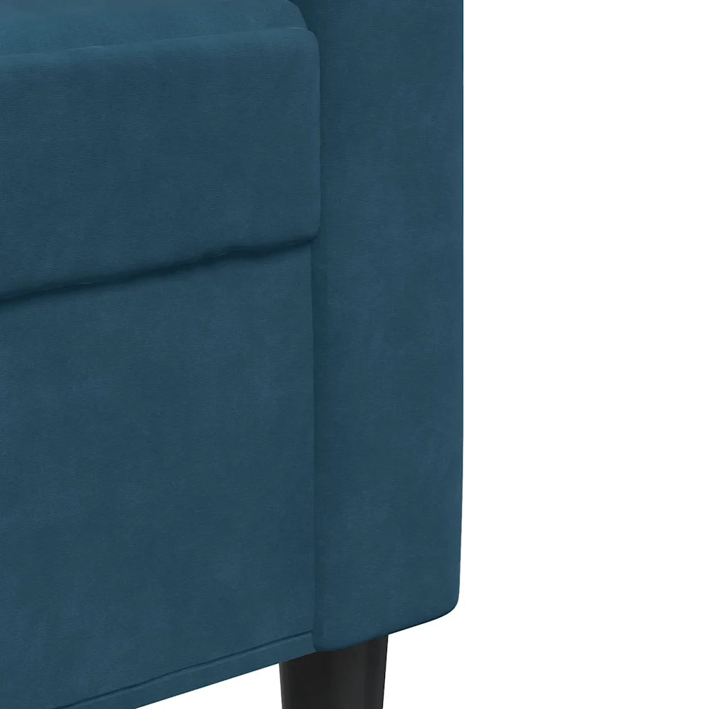 Set di Divani 3 pz con Cuscini Blu in Velluto 3278410
