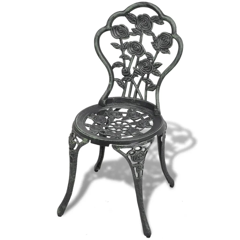 Sedie da Bistrot 2 pz in Alluminio Pressofuso Verde 43175
