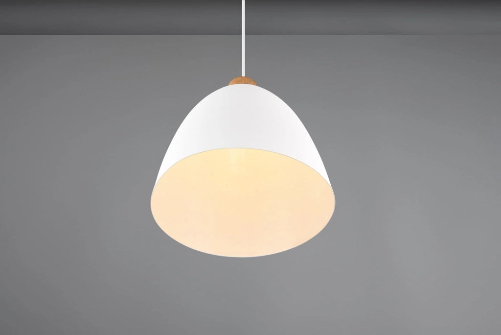 Lampada a sospensione RL JAGGER bianca Ø25 E27 metallo/legno