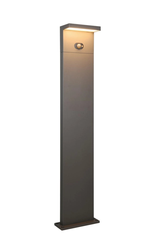 Lampione giardino LED solare antracite PIR IP65 BLYDE