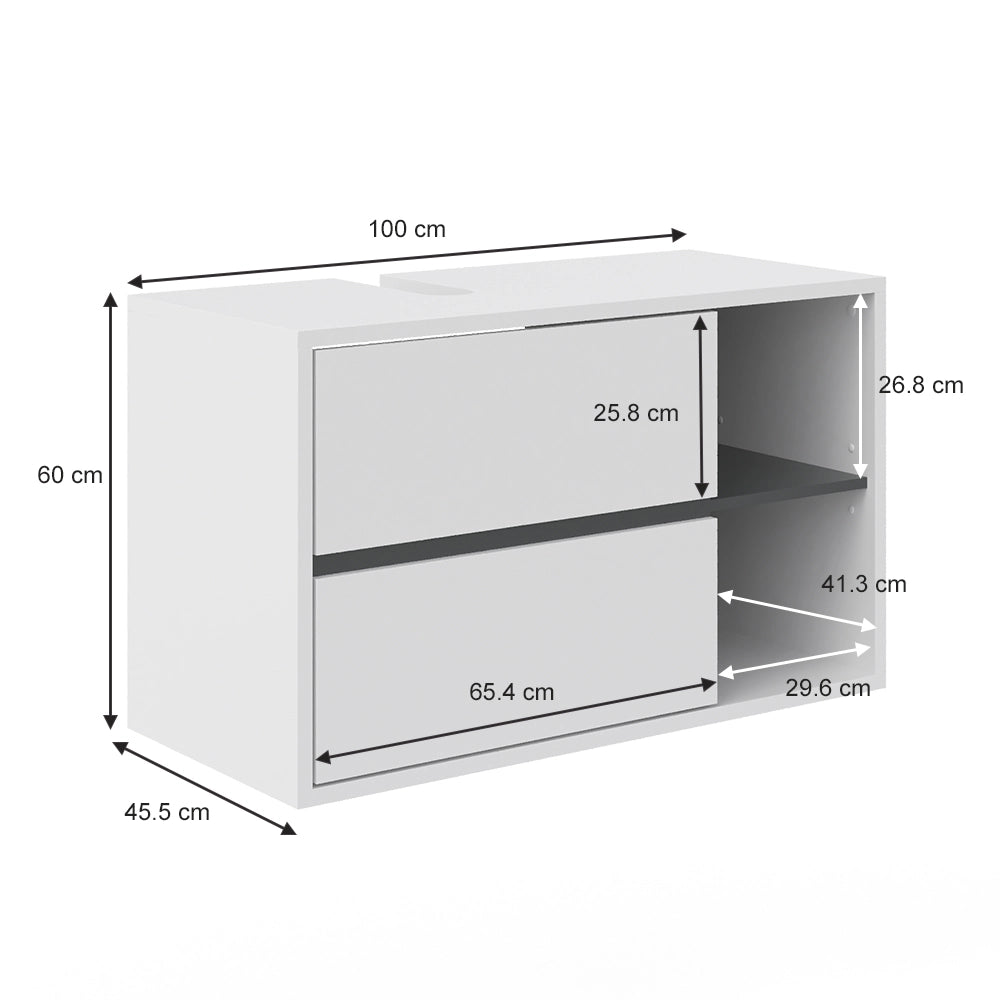 Vicco Mobile sottolavabo per bagno Bianco 100 x 60 cm