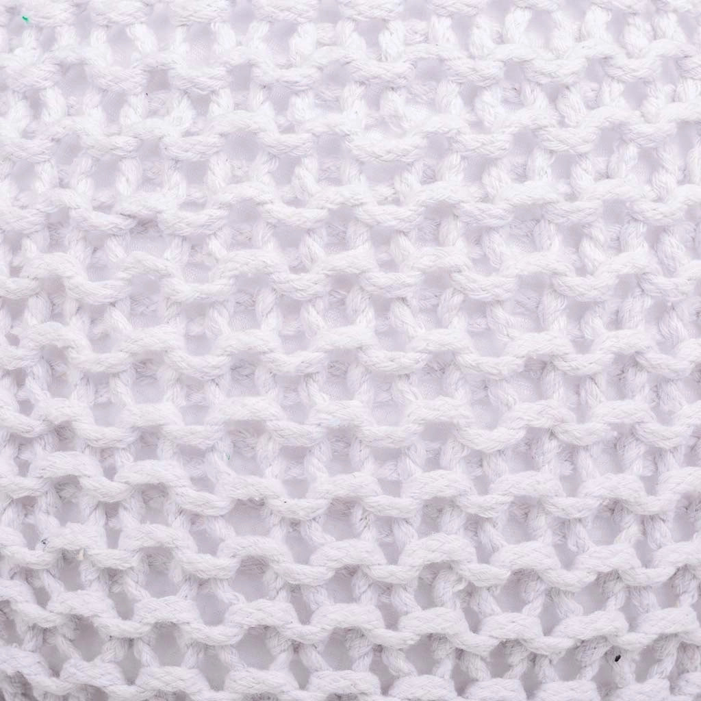 Puff de algodón trenzado blanco 38x38x30