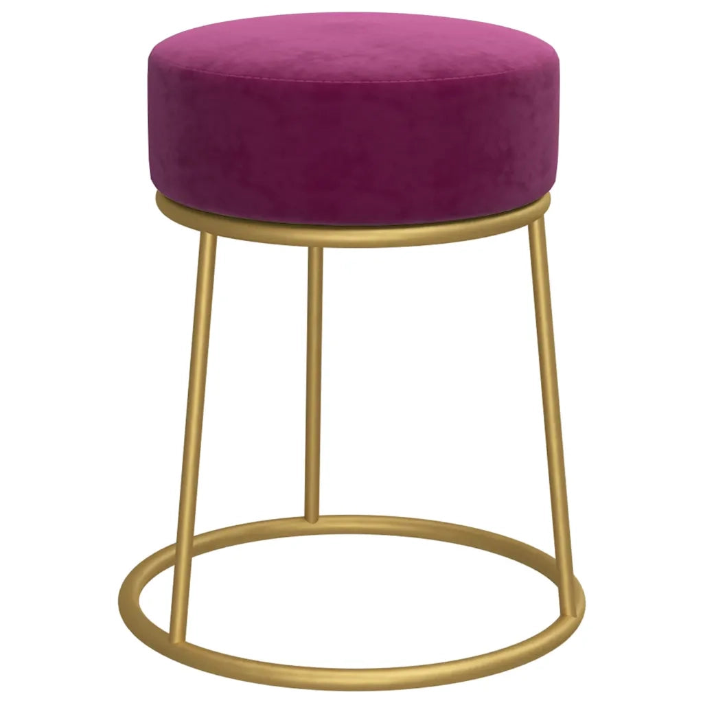 Sgabello Rotondo Viola in Velluto 340258