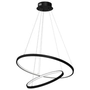 Lampada sospensione Milagro Hoop nera 2 anelli 51W