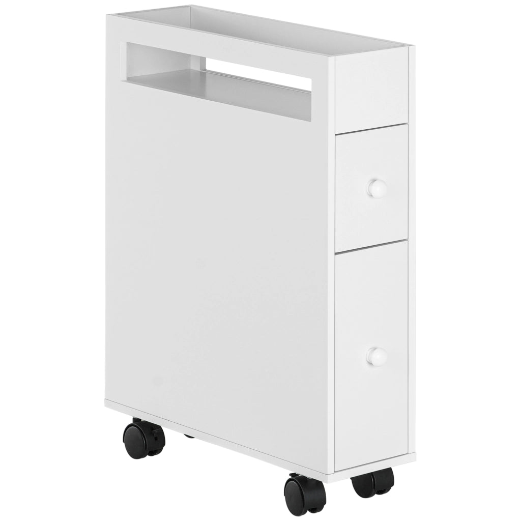 Mobile Bagno Sottolavabo con Cassetti e Ruote ¨C Minimal ¨C Bianco 16x49.5x66 cm