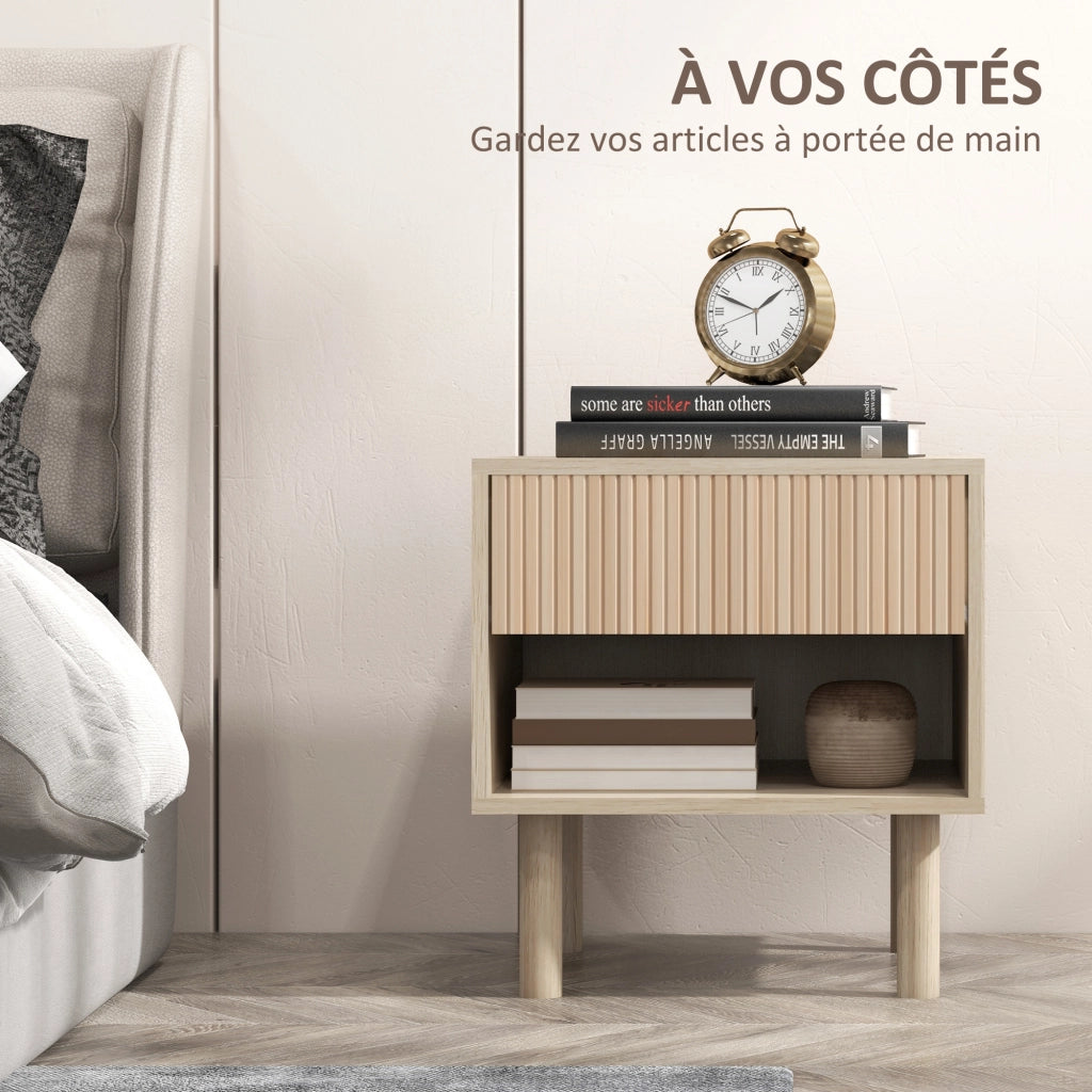 Comodino con cassetti e nicchie ¨C Minimal ¨C 47x47x50 cm
