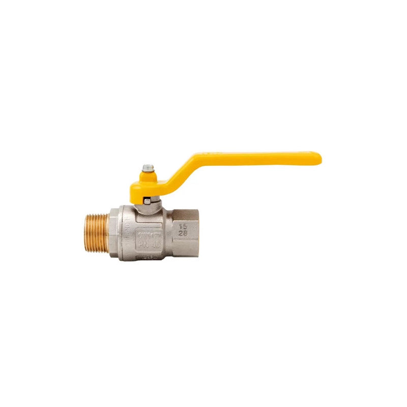 Valvola a sfera gas M–F ½" – ottone certificata Articolo 067