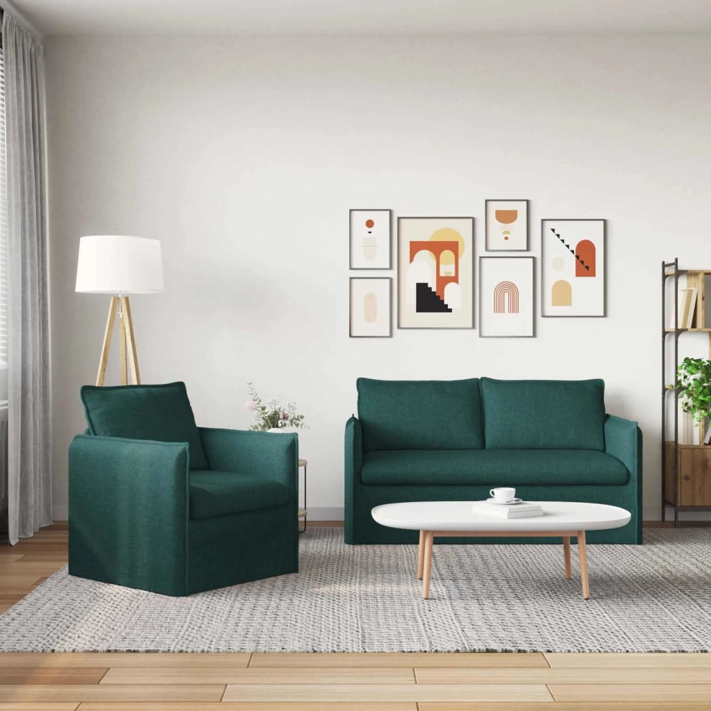 Set di divani 2 pcs Verde Scuro 156 x 82 x 85 cm Tessuto 3407570