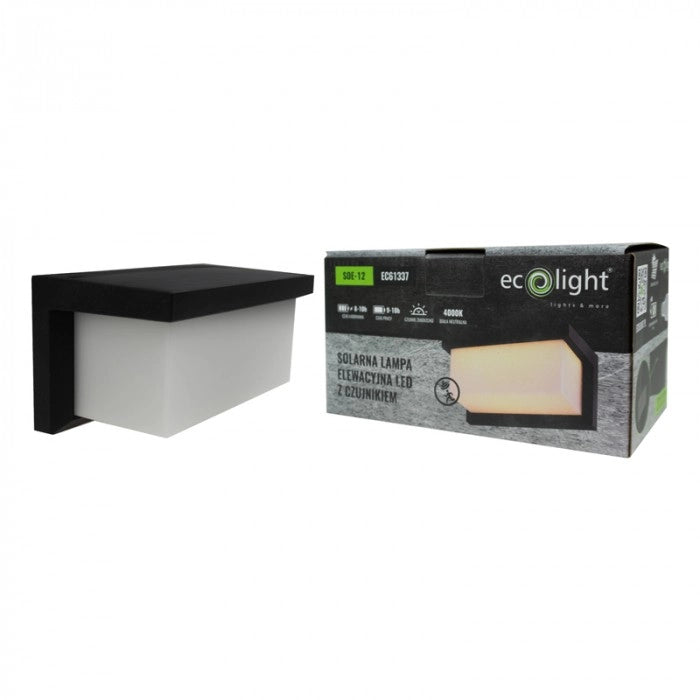 Applique solare LED 3W con sensori 4000K IP54 Ecolight
