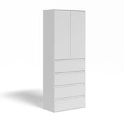 Vicco Armadio Bianco 74 x 191.5 cm con 4 cassetti