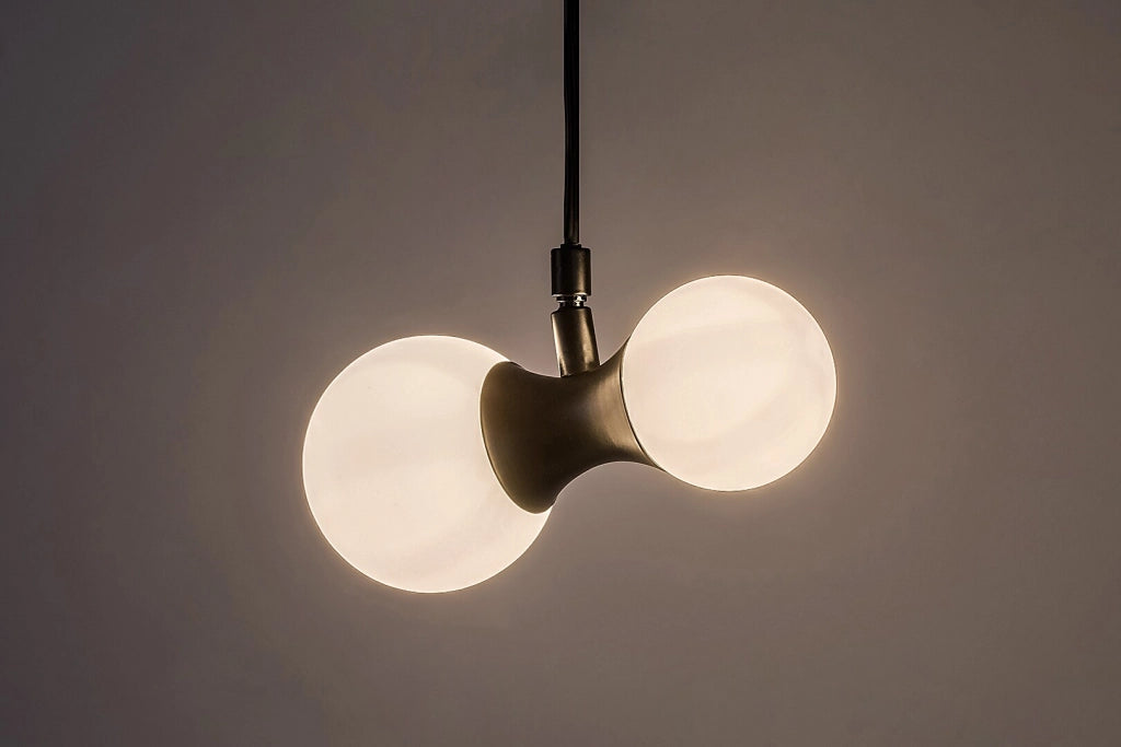 Lampada a sospensione nera vetro bianco 2xG9 Rabalux Lition