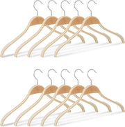 Hanger per abiti in legno - set da 10 - antiscivolo - 42 cm