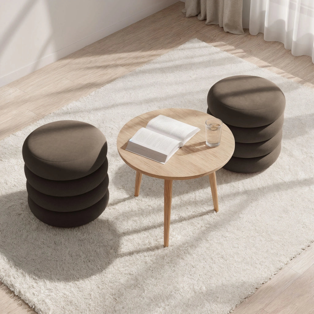 Pouf contenitore cilindrico in velluto 42 cm SNUGGO Bronzo