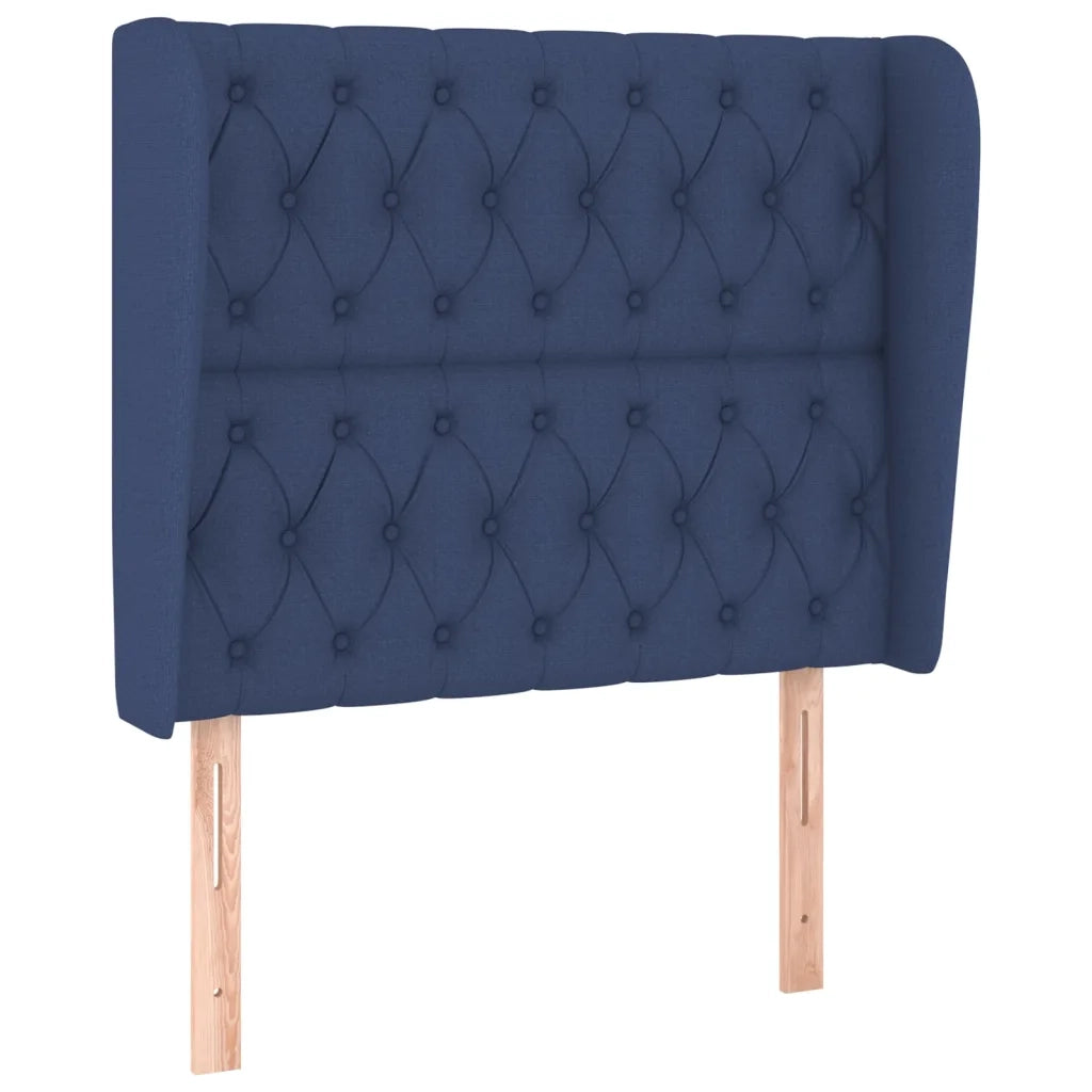 Testiera | Testata ad Orecchio Blu 93x23x118/128 cm in Tessuto