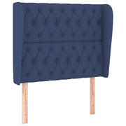 Testiera | Testata ad Orecchio Blu 93x23x118/128 cm in Tessuto