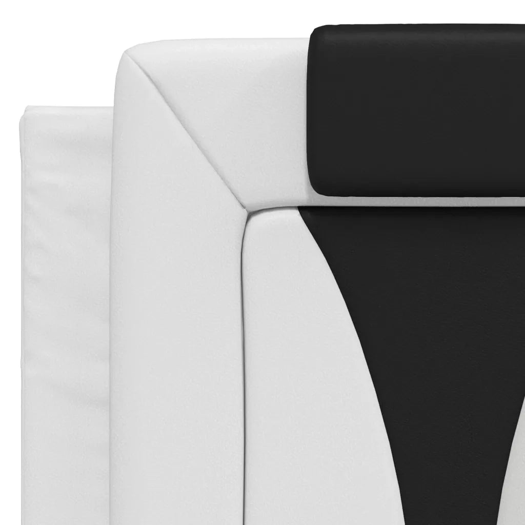 Letto Viana con Materasso Bianco e Nero 140x200 cm in Similpelle