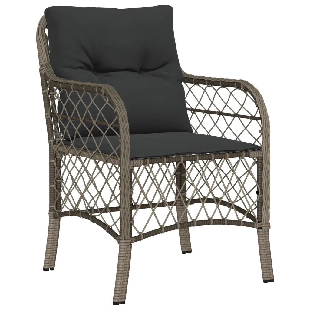 Set da Pranzo da Giardino 7 pz con Cuscini in Polyrattan Grigio 3212128