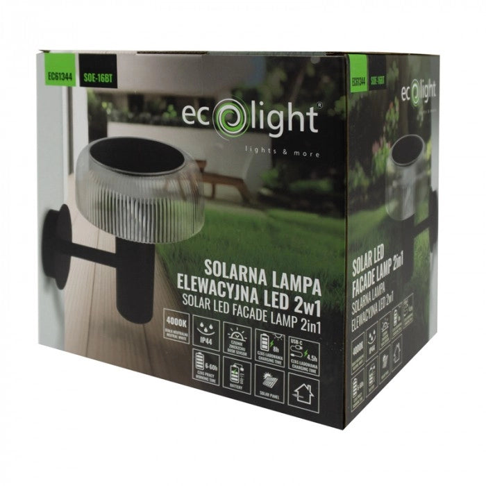 Applique solare 2in1 USB-C LED 2,5W 4000K Ecolight