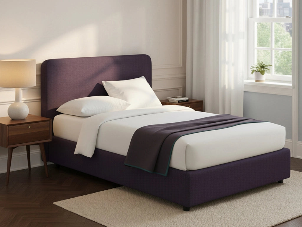 Poole, Letto Piazza e Mezza Sfoderabile Made in Italy, Viola
