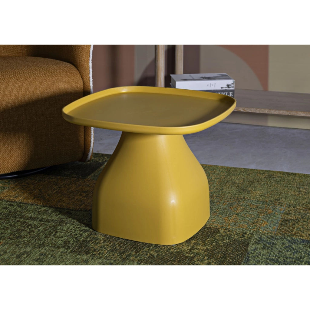 Tavolino VKH708, Giallo, Plastica, 38x48x48 cm