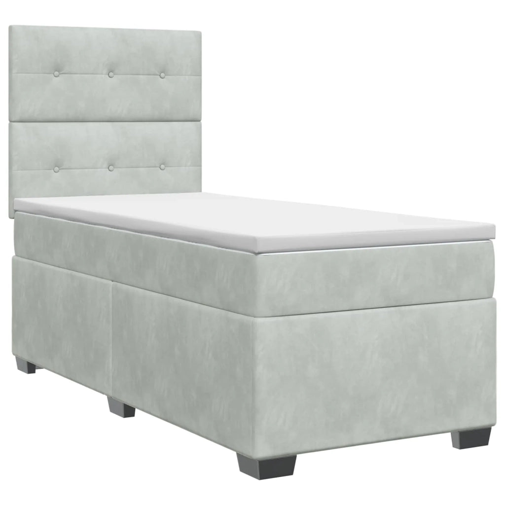Letto box spring con materasso Grigio Chiaro 90 x 190 cm 3453548