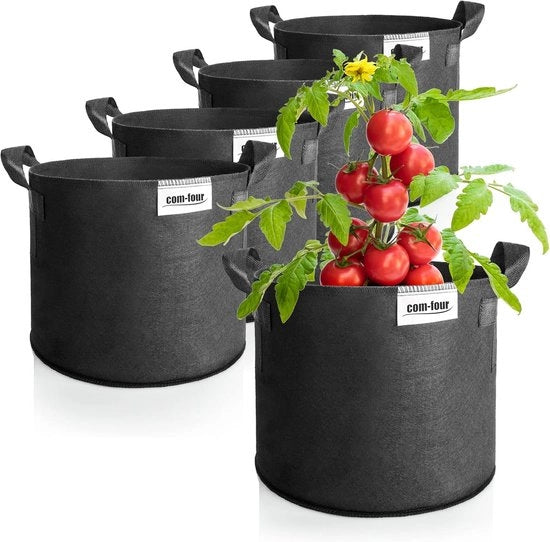 5x Zappa per terriccio 20 L Nero - Ideale per coltivare Patate, Pomodori e Verdure