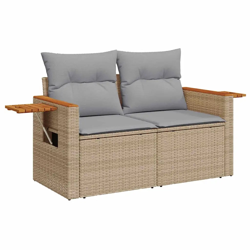 Set Divano da Giardino con cuscino 13 pcs Beige e Grigio Chiaro