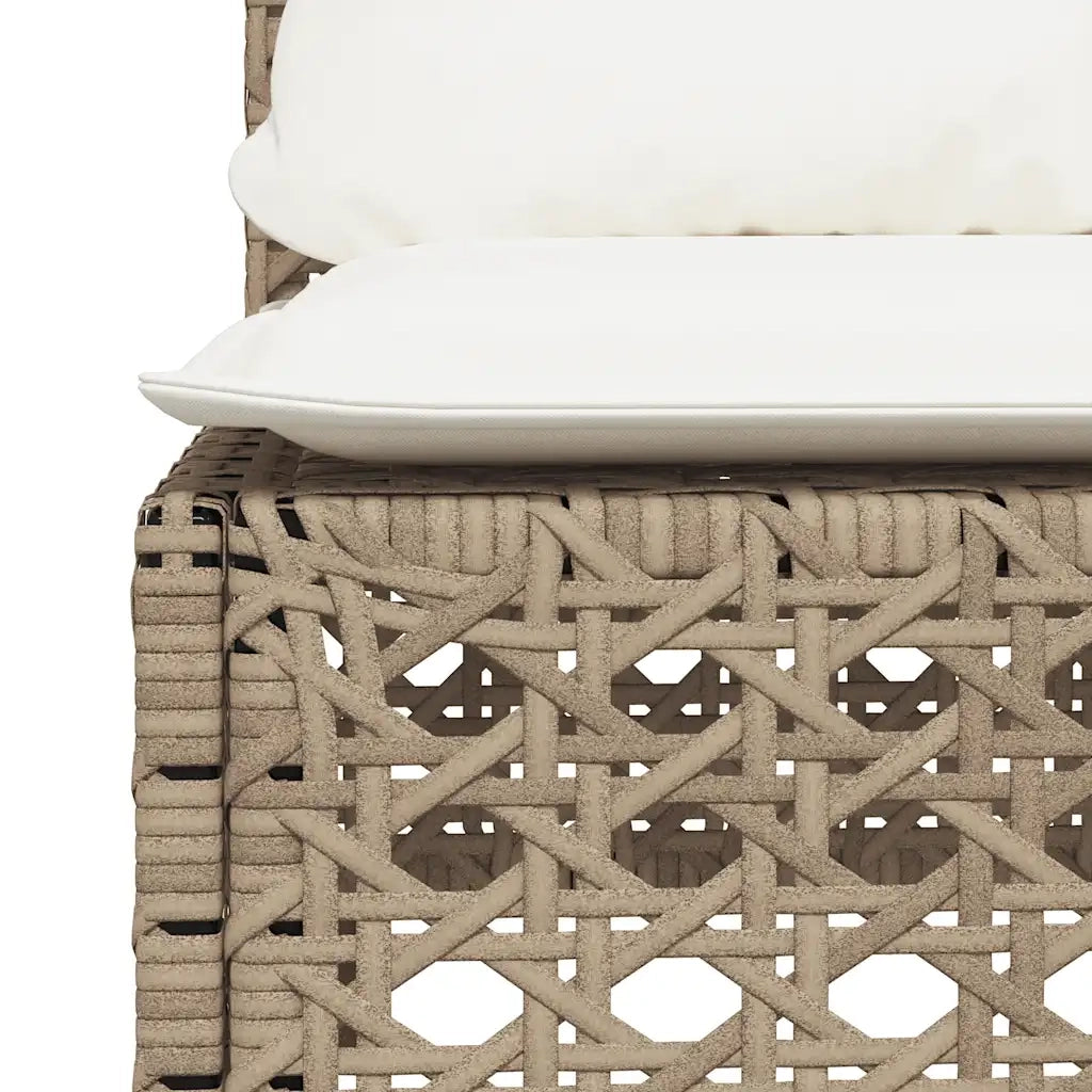 Set Divani da Giardino 7 pz con Cuscini Beige in Polyrattan 3261976