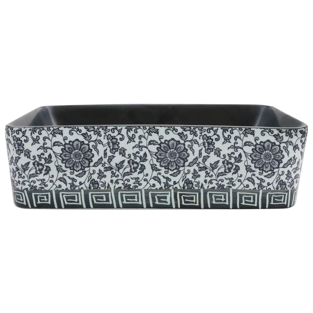 Lavabo Appoggio-Lavandino-Lavello Nero e Blu Rettangolare 46x35,5x13 cm Ceramica