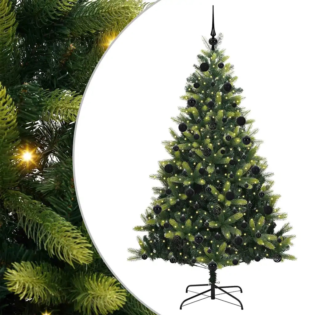 Albero di Natale Artificiale a Cerniera con 300 LED 210 cm 3396001