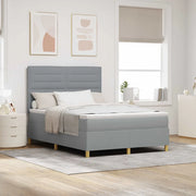 Letto a Sorgente LED Grigio chiaro 140 x 200 cm Tessuto