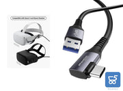 Amavasion - Cavo per cuffie per realtà virtuale da USB-A a USB-C Oculus Link per Oculus Quest 2 e Quest a PC da gioco compatibile – 5 m