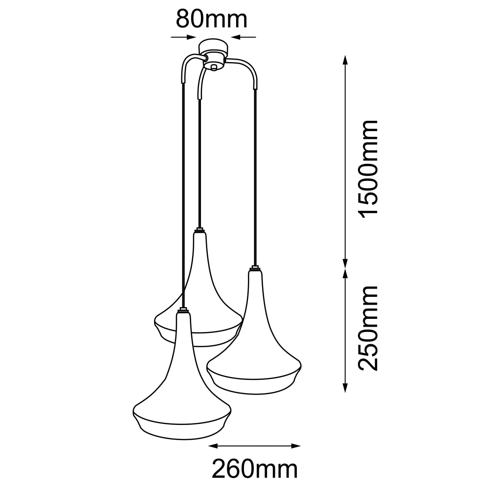 Lampada a sospensione tripla boho crema MAHAKA Shilo