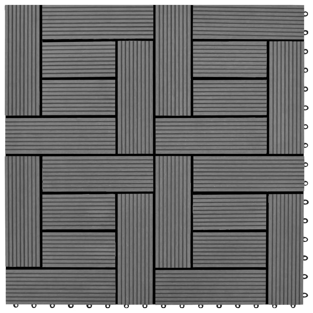 Piastrella per Decking 11 pz Grigio 30 x 30 cm WPC 42046661