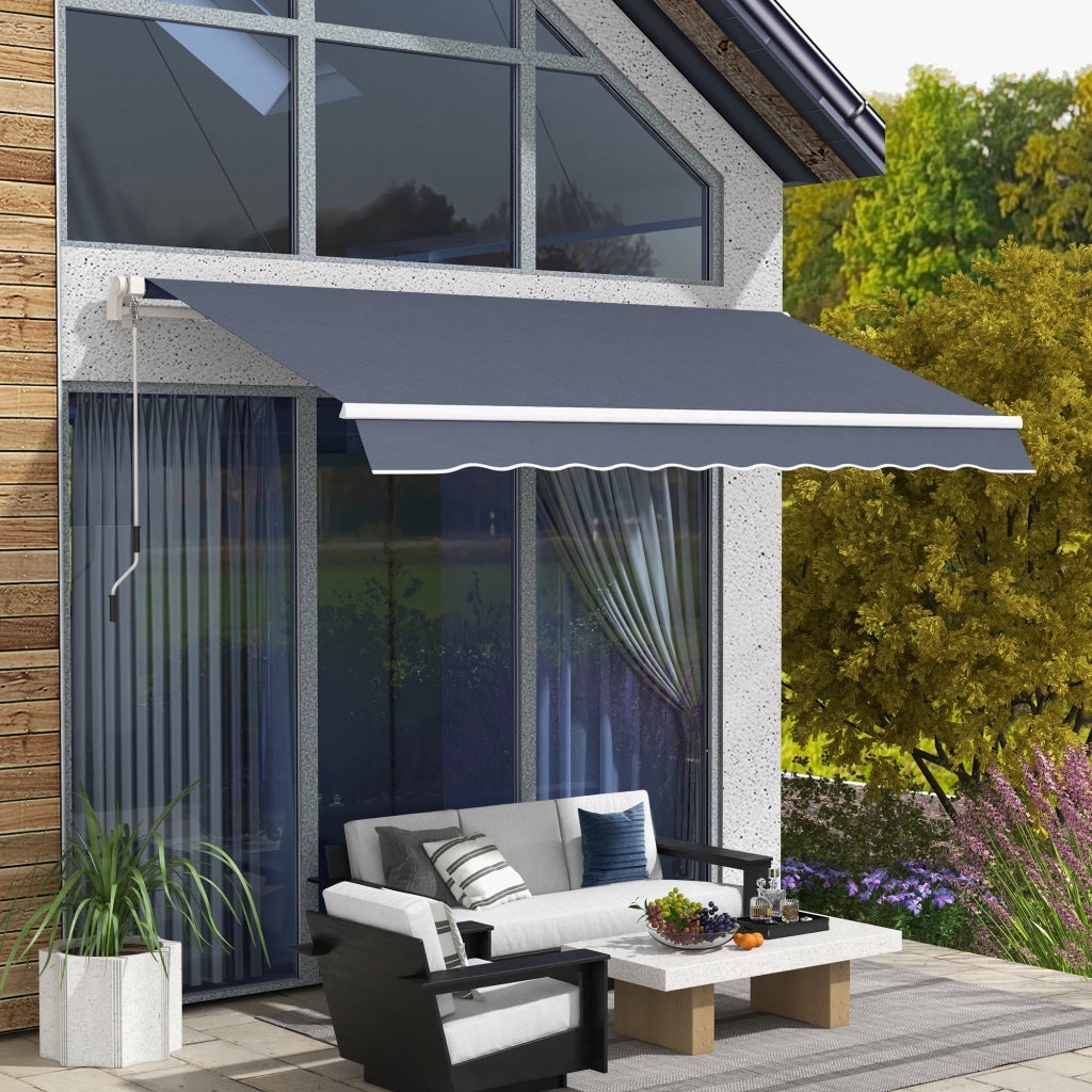 Tenda da Sole per Esterno a Bracci Avvolgibile ¨C Minimal ¨C Grigio 360x250 cm