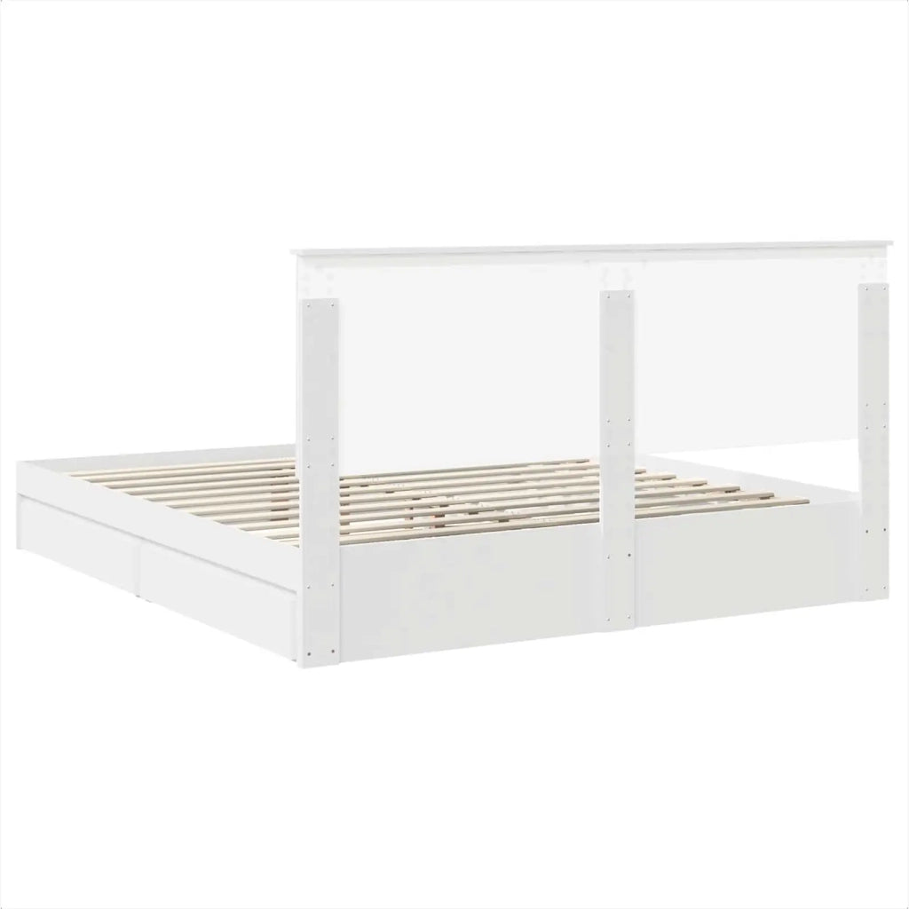 Letto con Contenitore Bianco 180 x 200 cm Legno multistrato 3409524