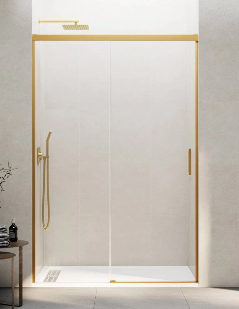 Porta doccia scorrevole 1+1 THALASSA (BASIC) 145 cm Profilo Oro vetro trasparente