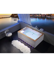 Vasca da Bagno Idromassaggio 180x120cm Top In Legno, Full Optional Zueva
