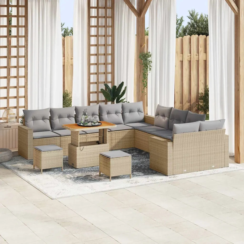 Set Divano da Giardino 13 pcs Beige polyrattan 3361677