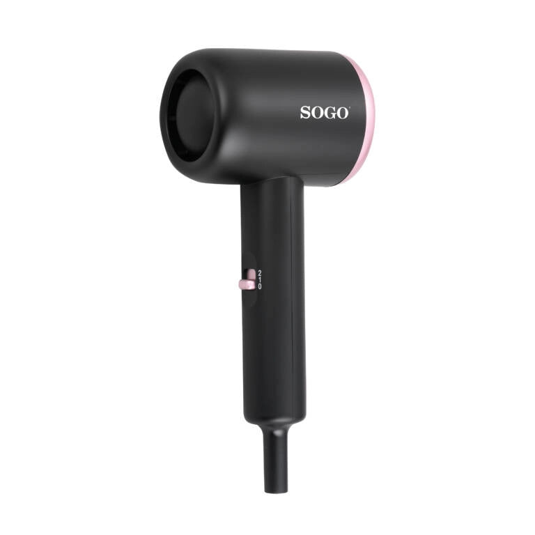 Asciugacapelli da viaggio compatto 1000W con 2 velocità e motore DC, cavo 1,8 m per uso domestico e viaggio - Sogo