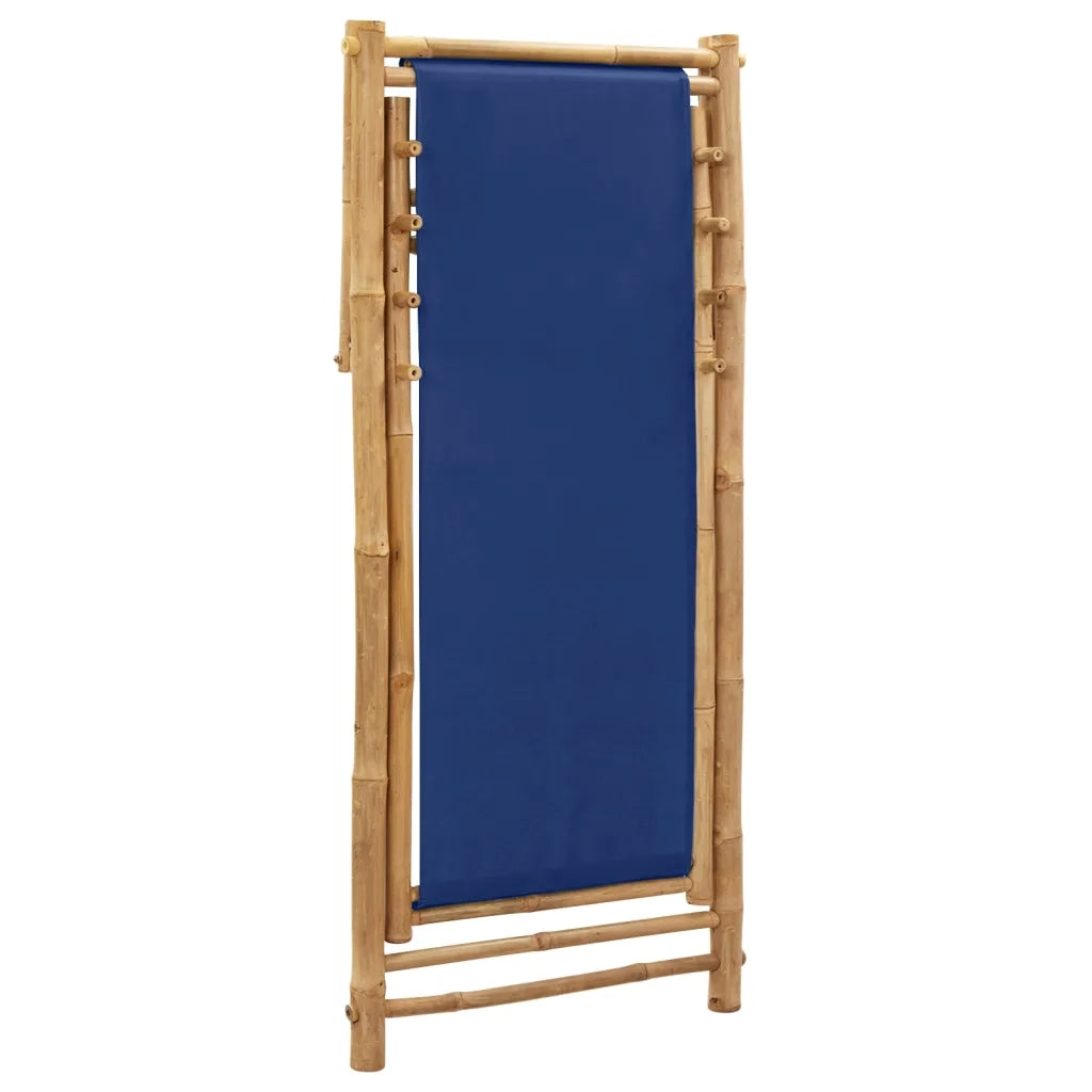 Sedia da Giardino | Sedia a Sdraio in Bamb¨´ e Tela Blu Marino