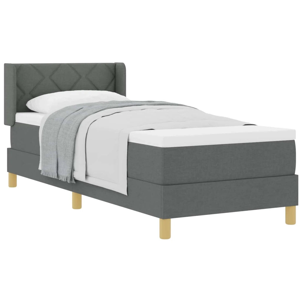 <strong>Letto a Molle< / strong> Grigio scuro 80 x 200 cm Tessuto