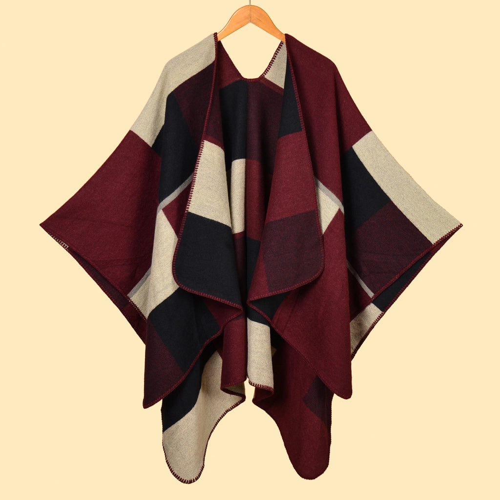 Nuova sciarpa/scialle da donna in jacquard, spessa e calda.